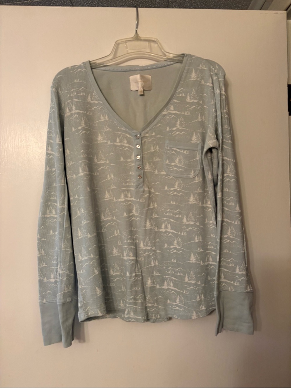 Victoria's Secret Pale Blue Pullover with Subtle White Print